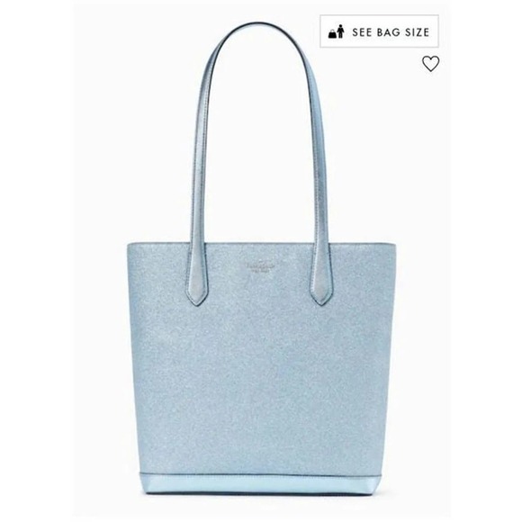 kate spade Handbags - Kate Spade Tote Tinsel Glitter Shoulder Tote Bag Handbag Frosty Sky